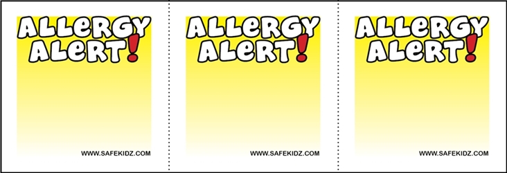 "Allergy Alert" Stickers - Pack of 200 