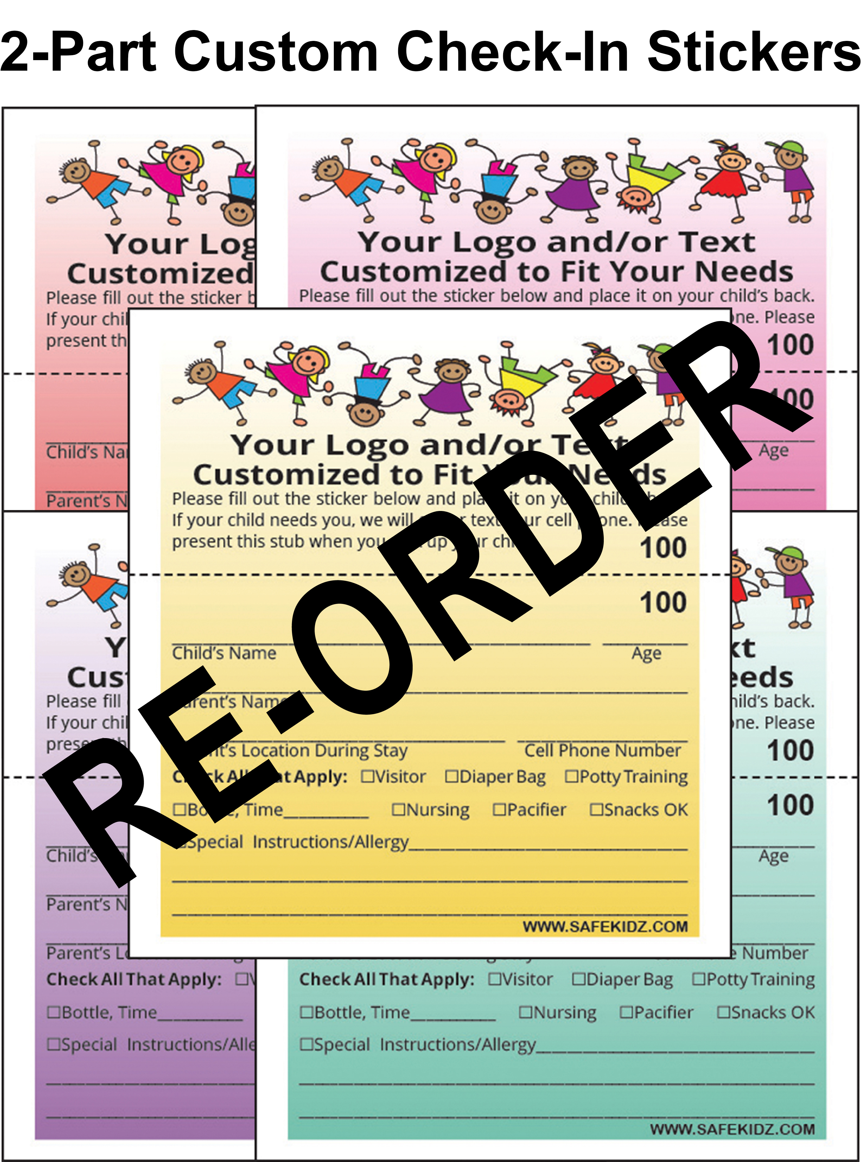 Re-Order 27-Part Check-In & Security Stickers - Box of 27 #SS277