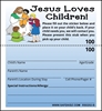 2-Part Stock "Jesus Loves Children" - Pack of 200 Blue 