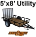5' x 8' Utility, Single Axle with Gate (3,500 GVWR) - DTE58G29
