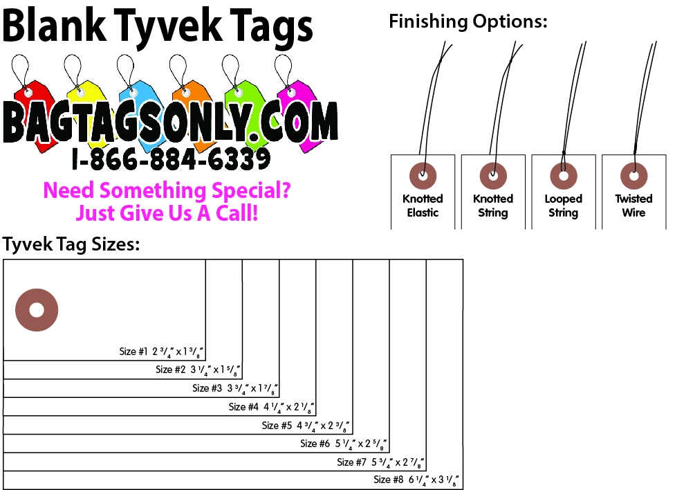 Blank Tyvek Tags (PolyArt Substitute) - Box of 1000 