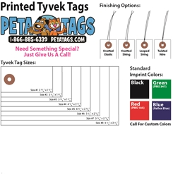 Printed Tyvek Tags - Box of 1000 