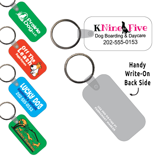 Ring-Its Leash/Collar Tags - Rectangle Large w/RC   