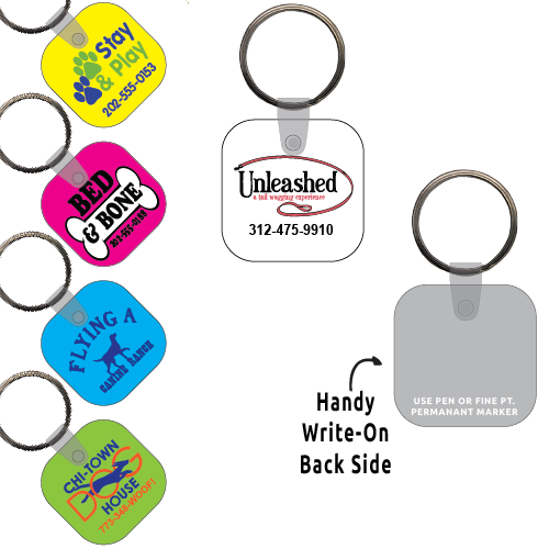 Ring-Its Leash/Collar Tags - Square w/RC 